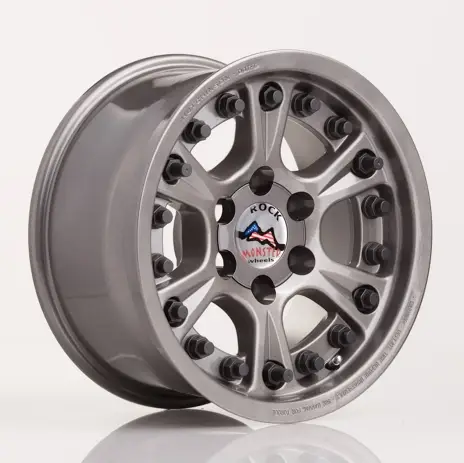 JANTE ALUMINIUM DOUBLE BEADLOCK HUTCHINSON 8.5 x 17 6X139.7 TOYOTA GRIS ANTRACITE MAT Prix Choc