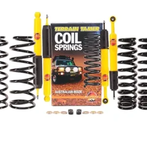 KIT DE SUSPENSION TERRAIN TAMER REHAUSSE +40/50MM POUR TOYOTA KDJ/GRJ120/125 2002-2008 (CONVERSION SUSPENSION PNEUMATIQUE A SUSPENSION RESSORT) Pas Cher