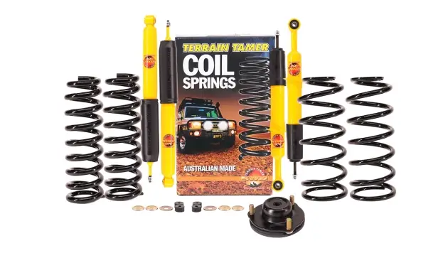 KIT DE SUSPENSION TERRAIN TAMER REHAUSSE +40/50MM POUR TOYOTA LANDCRUISER GRJ/KDJ/GDJ150 A PARTIR DE 2009 (CONVERSION SUSPENSION PNEUMATIQUE A SUSPENSION RESSORT) Offre Spéciale