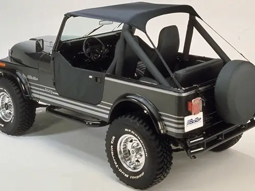 Livraison Express BACHE BIKINI TRADITIONAL BLACK CRUSH POUR JEEP CJ 5 DE 1976 A 1983