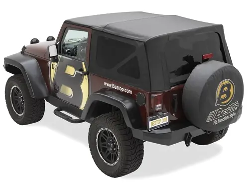 BACHE SOFT TOP DE RECHANGE AVEC FENETRES TEINTEES BLACK DIAMOND POUR JEEP WRANGLER JK 2 PORTES DE 2011 A 2017 Livraison Express