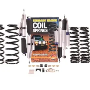 Haute Qualité KIT DE SUSPENSION TERRAIN TAMER AVEC AMORTISSEUR PRO SHOCK REHAUSSE +40/50MM POUR TOYOTA KDJ/GRJ120/125 2002-2008 (CONVERSION SUSPENSION PNEUMATIQUE A SUSPENSION RESSORT)