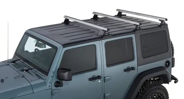 Nouvelle Collection KIT BACKBONE BARRES DE TOIT HEAVY DUTY RHINO RACK 1500 MM GRISES POUR JEEP WRANGLER JK 4 PORTES (AVEC PIEDS RLT600)