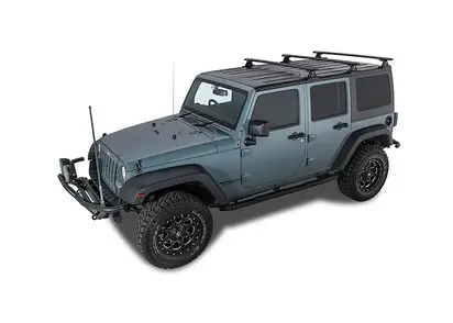 Livraison Express KIT BACKBONE BARRES DE TOIT VORTEX RHINO RACK 1500 MM NOIRES POUR JEEP WRANGLER JK 4 PORTES (AVEC PIEDS RLT600)