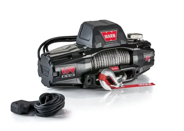 Top Vente TREUIL WARN VR EVO 10S 4.5 TONNES 12V CORDE SYNTHETIQUE AVEC COMMANDE FILAIRE ET SANS FIL