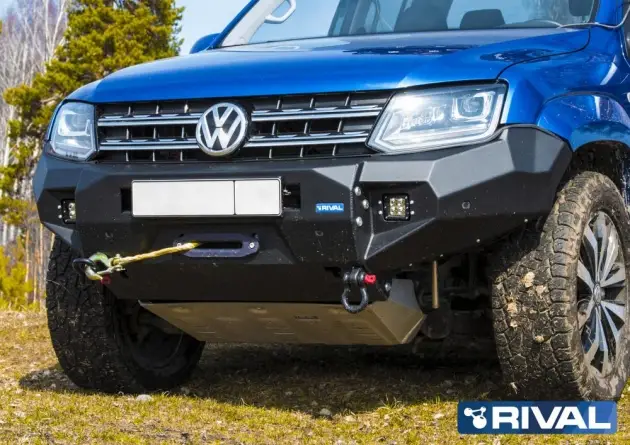 Livraison Express PARE CHOCS AVANT RIVAL EN ALUMINIUM POUR VOLKSWAGEN AMAROK A PARTIR DE 2010 SANS FEUX LED