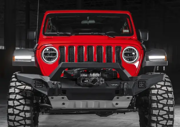 Top Vente PARE CHOCS AVANT RIVAL EN ALUMINIUM POUR JEEP WRANGLER JK ET JL AVEC FEUX LED