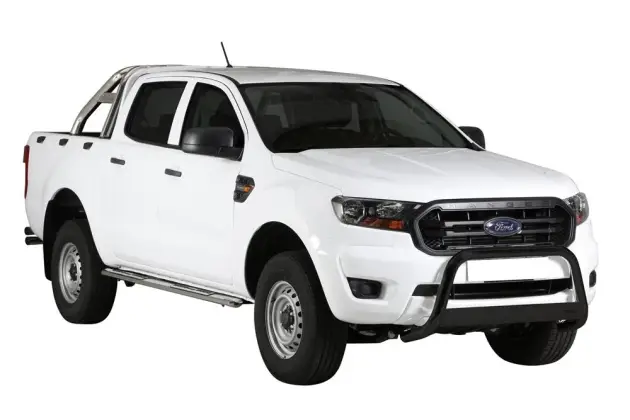 Solde PROTECTION AVANT TUBULAIRE 63MM INOX HOMOLOGUEE CE POUR FORD RANGER DE 2012 A 2023 - THERMOLAQUE NOIR