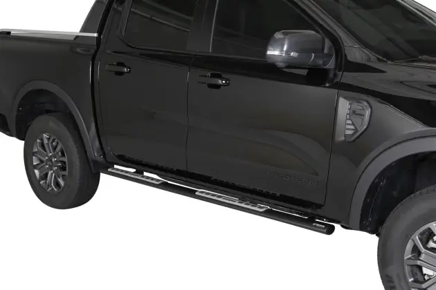 MARCHE PIEDS OVALE NOIR POUR FORD RANGER EXTRA CABINE A PARTIR DE 2012 - THERMOLAQUE NOIR Bon Marché