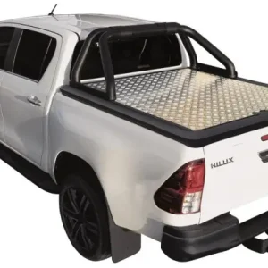 Jusqu’à Épuisement Des Stocks TONNEAU COVER ALUMINIUM V2 POUR TOYOTA HILUX REVO EXTRA CABINE A PARTIR DE 2016 - plaque centrale striée aluminium