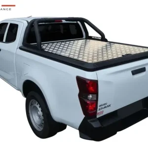 Top Vente TONNEAU COVER ALUMINIUM V2 POUR ISUZU D-MAX DOUBLE CABINE A PARTIR DE 2020 - Plaque centrale striée aluminium