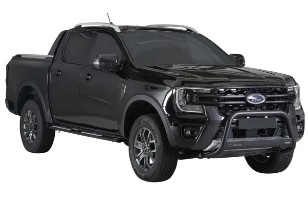 PROTECTION AVANT TUBULAIRE 63MM NOIR HOMOLOGUEE CE POUR FORD RANGER A PARTIR DE 2023 - THERMOLAQUE NOIR Authentique