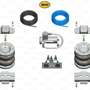 Solde RENFORT DE SUSPENSION PNEUMATIQUE ARRIERE (BOUDINS) POUR ISUZU D-MAX A PARTIR DE 2020 (KIT AVEC COMPRESSEUR 2 MANO)