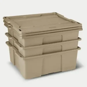 Offre Spéciale BACS D-CO BIN 32 AVEC COUVERCLE A CLIPSER BEIGES - LOT DE 3 BACS