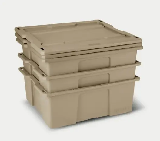 Offre Spéciale BACS D-CO BIN 32 AVEC COUVERCLE A CLIPSER BEIGES - LOT DE 3 BACS