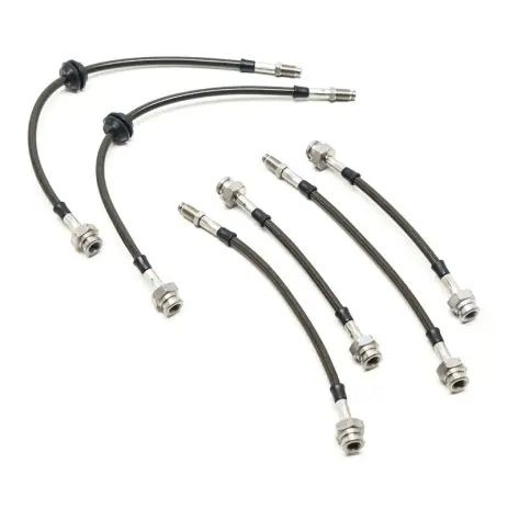 FLEXIBLES DE FREIN AVIATION EN INOX POUR GRJ7 ET HZJ7 AVEC ABS ET REHAUSSE 7CM Populaire