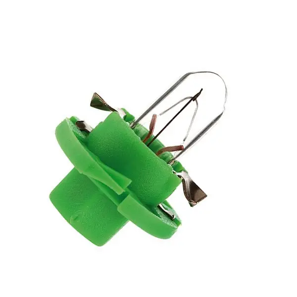 Achat Immédiat Jeu de 2 lampes témoin pour tableau de bord 12 Volts 2 Watt culot vert clair type BX8.4d