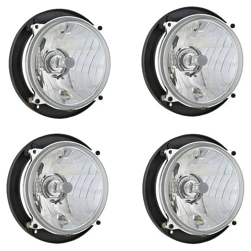 Usine Directe Kit 4 phares standard ronds pour adaptation sur YOUNGTIMER ou TUNING