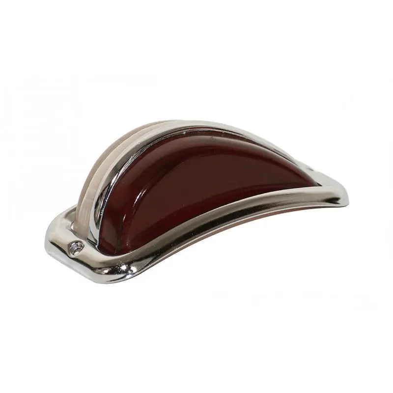 Authentique Cabochon verre bicolore de feu latéral pour camions BERLIET côté gauche grand modèle
