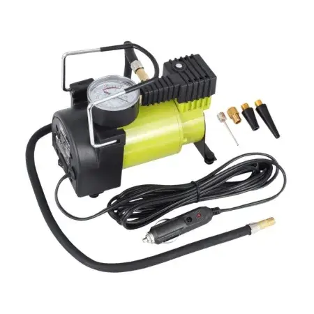 Compresseur d'air à piston 12V, 11 BAR, 35L/min, manomètre analogique, 4 adaptateurs Affaire À Saisir