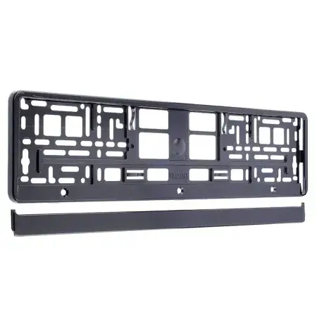 Cadre de plaque d'immatriculation métallisé noir Bon Marché