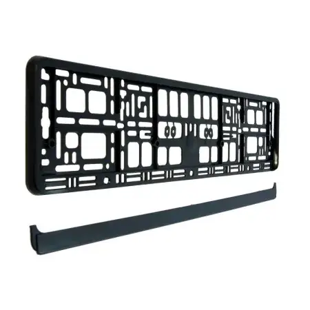 Cadre de plaque d'immatriculation, noir, flexible (PP / PS) sans étiquette ni film Populaire
