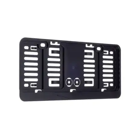 Cadre de plaque d'immatriculation, petit, 305 x 114 mm, noir avec bande Commande En Gros