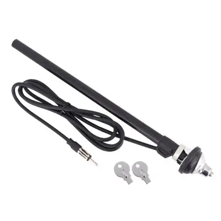 Antenne télescopique, chromée, câble de 80 cm Certifié