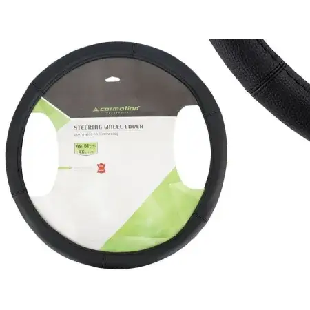 Prix Réduit Couvre volant "4XL" 49-51 cm, cuir naturel, noir