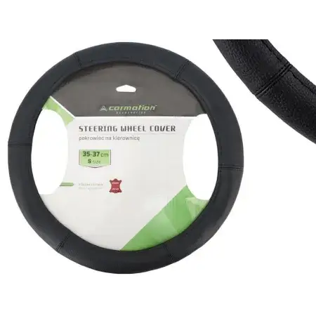 Acheter Direct Couvre volant "S" 35-37 cm, 6 sections en cuir naturel, noir