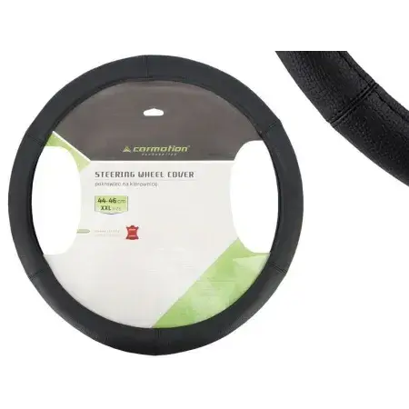Couvre volant "XXL" 44-46 cm, 6 sections de cuir naturel, noir Acheter En Ligne