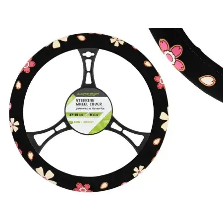Couvre volant en mousse noir "M" 37-39 cm avec motif fleuri Promotion Saisonnière