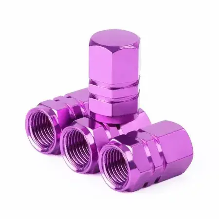 Bouchons de valve en aluminium Pourpre 4 pièces Prix Choc
