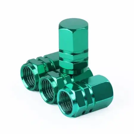 Bouchons de valve en aluminium Vert 4 pièces Offre Limitée