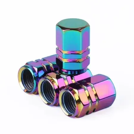 Paiement Sécurisé Bouchons de valve en aluminium Multicolore 4 pièces