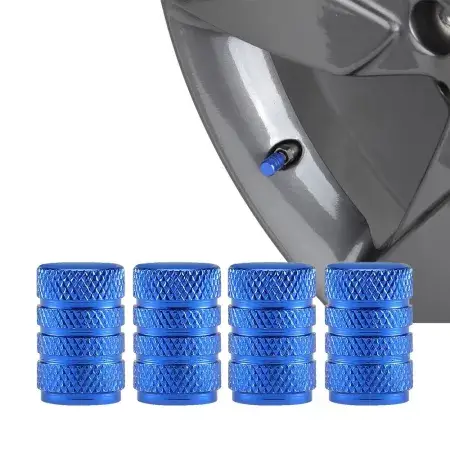 Bouchons de valve en aluminium Bleu 4 pièces Vente Directe