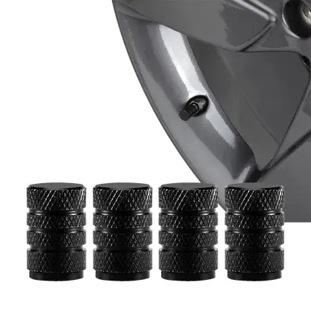 Bouchons de valve en aluminium Noir 4 pièces Usine Directe