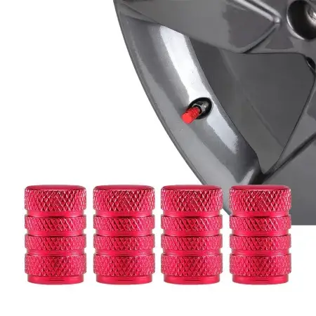 Bouchons de valve en aluminium Rouge 4 pièces Offre Exclusive