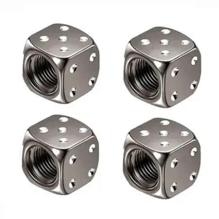 Bon Plan Bouchons de valve Dé en aluminium Gris 4 pièces