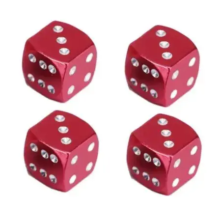 Bouchons de valve Dé en aluminium Rose 4 pièces Remise