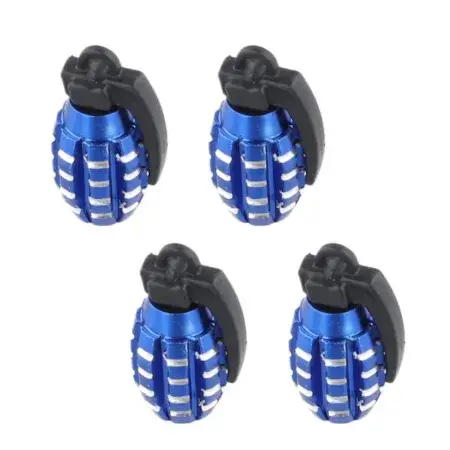 Acheter Direct Bouchons de valve Grenade en aluminium BLEU 4 pièces