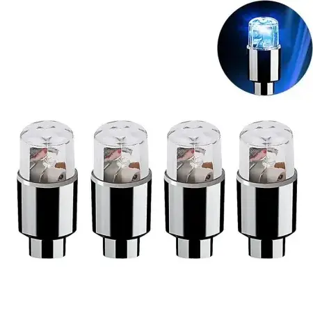 Commander Vite Bouchons de valve Lumineux LED Bleu 4 pièces