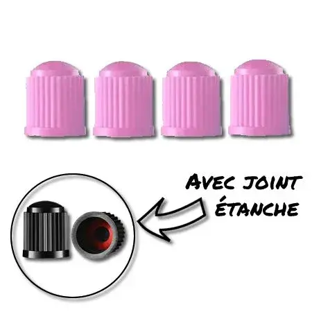 Bouchon de valve en plastique Rose 4 pièces Petit Prix