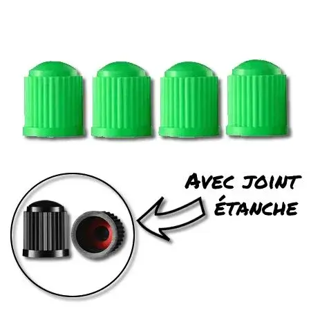 Bouchon de valve en plastique Vert 4 pièces Top Vente