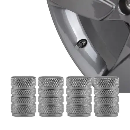 Remise Bouchons de valve en aluminium Gris 4 pièces