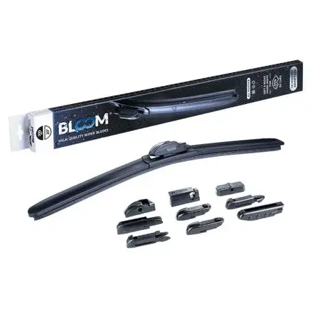 Balai d'essuie-glace plat BLOOM M10 500 mm / 20" avec 10 adaptateurs Livraison Express