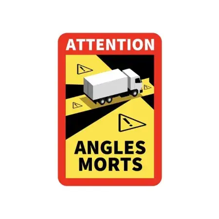 Sticker ANGLES MORTS pour Sécurité Routière 25x17cm Retour Gratuit