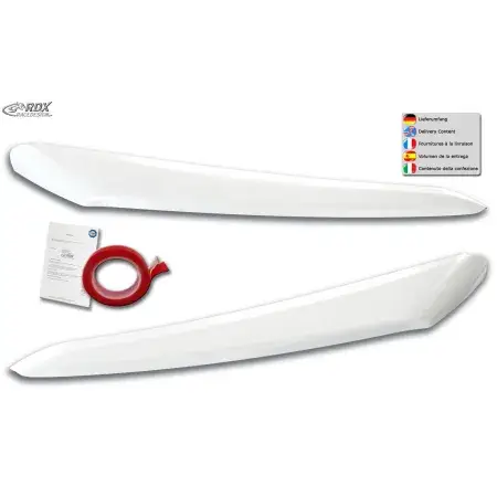 Commander Vite Paupières de phares RDX CITROEN Jumper, FIAT Ducato, OPEL Movano, PEUGEOT Boxer WHITE GLOSSY