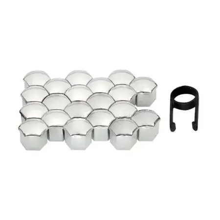 Cache-écrous Chrome 17mm, 20 pièces avec Pince Usine Directe
