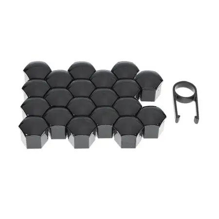 Cache-écrous Noir 17mm, 20 pièces avec Pince Authentique